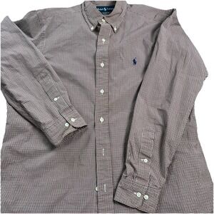 Ralph Lauren Shirt Mens Medium Blue /red Gingham Check Button Down Pony‎ Preppy